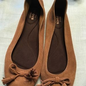 Crocs Brown Suede Lina Flats- Size 10